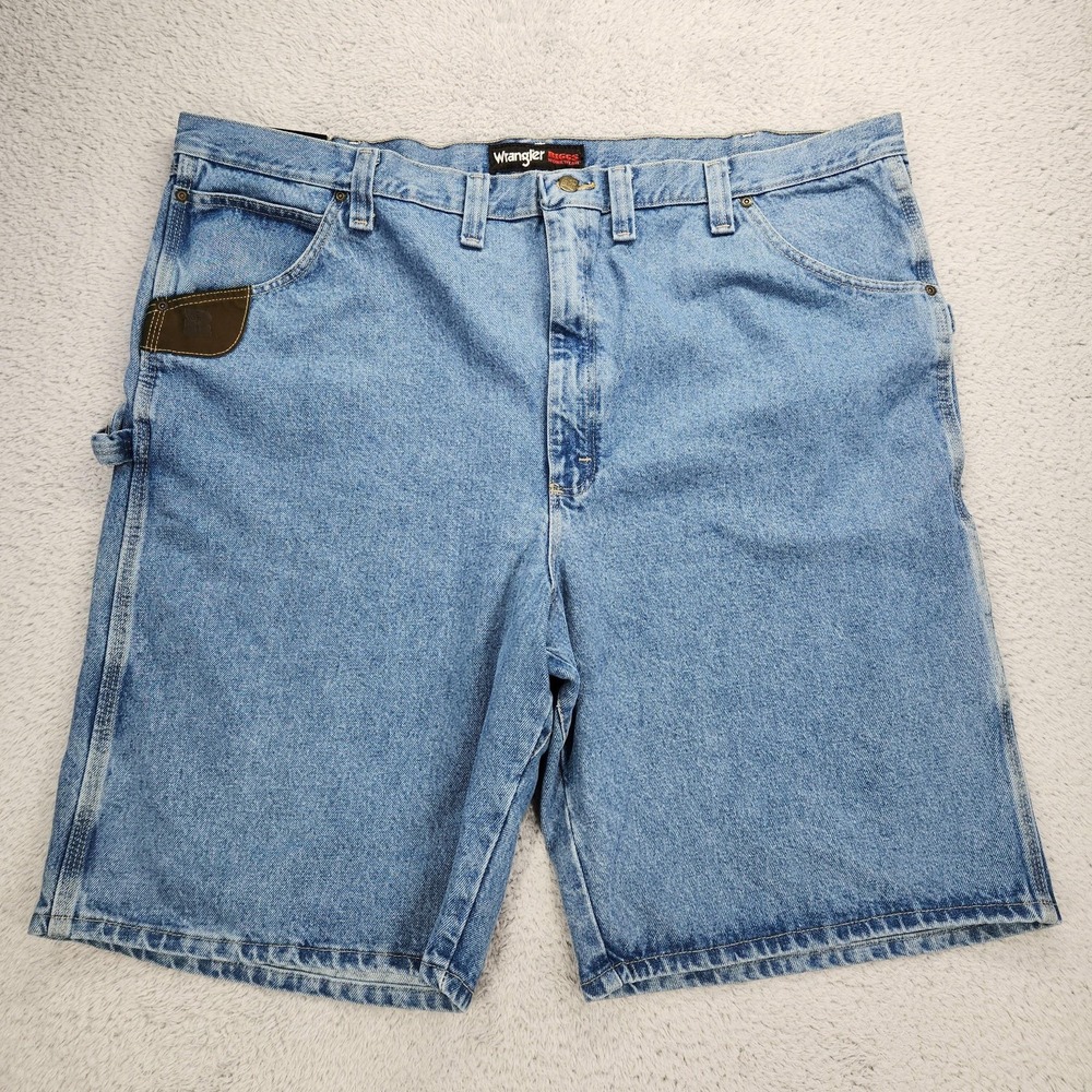 Wrangler Riggs Workwear Carpenter Shorts Mens 48 Blue Denim Relaxed 11 Inseam